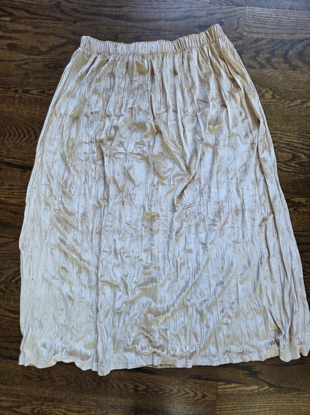 Lulus 'Grand Opportunity' Champagne Velvet Pleated Midi Skirt
